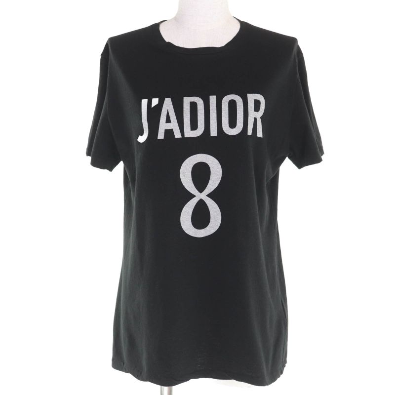 ◇christian DIOR 843t03tc428 Cotton Linen J'adior 8 Logo Short Sleeve T-shirt