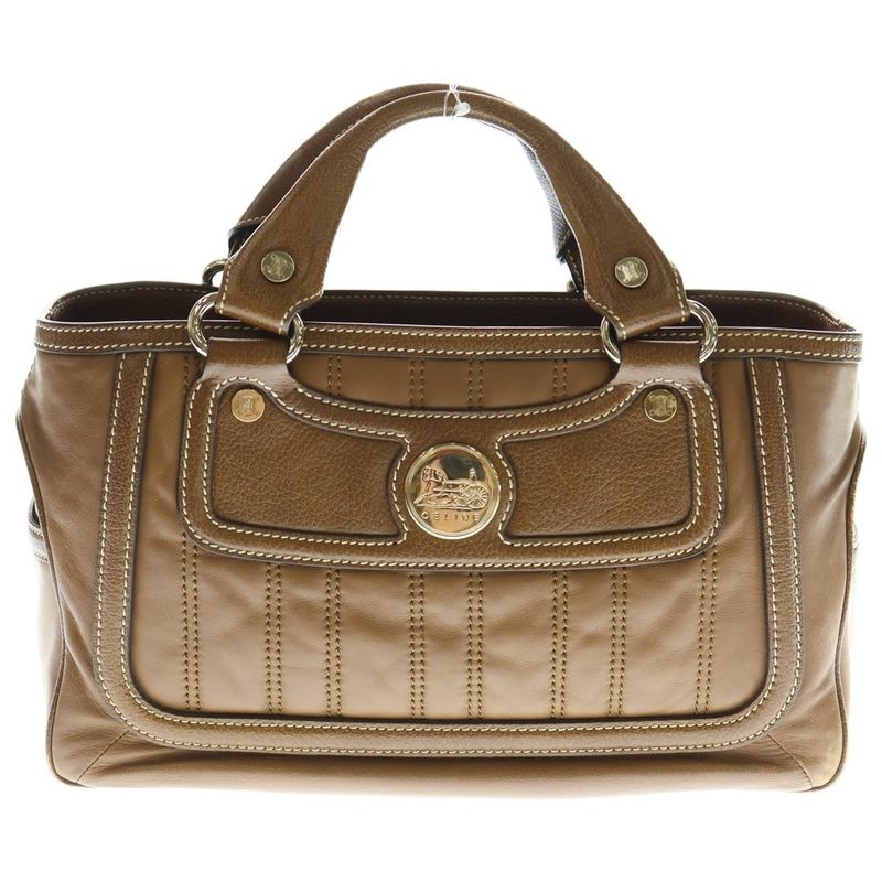 Celine Boogie Bag Handbag Brown Leather 134023pla.03cp Gold Hardware