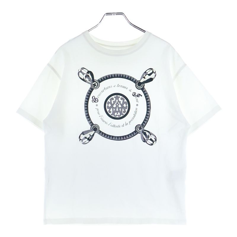 Hermes 20SS Harness Print Short Sleeve T-shirt Women White