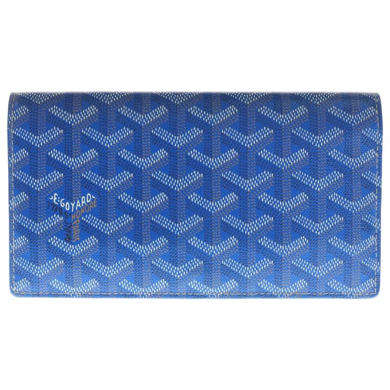 Goyard Richelieu Herringbone Pvc×leather Long Wallet Folded Blue
