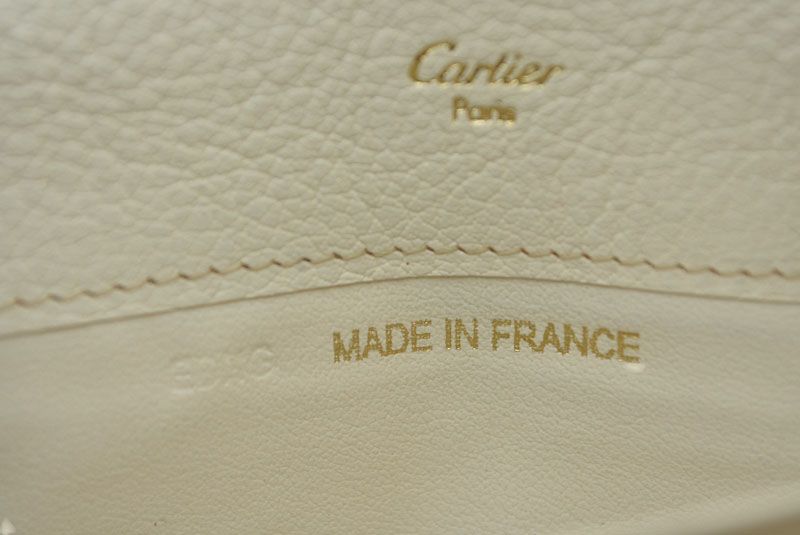 Cartier Wallet Cartier Long Wallet Marcello 2C Perforated Logo White