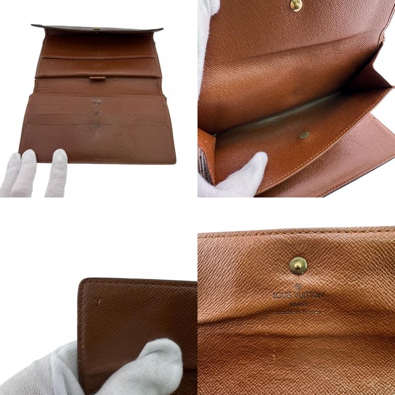 Louis Vuitton M61217 Portefeuille International Long Wallet Brown Ladies