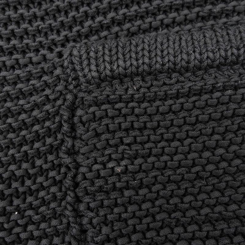 Chanel Knit 4 Pockets Knee Length Dress Women Cotton Black 36 P49313k06205 36