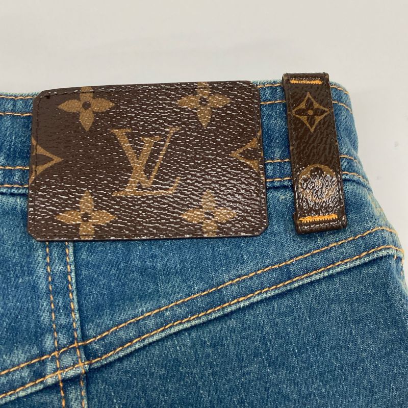 Louis Vuitton Official Fgpa23dhm Monogram Patch Denim Pants Jeans 36