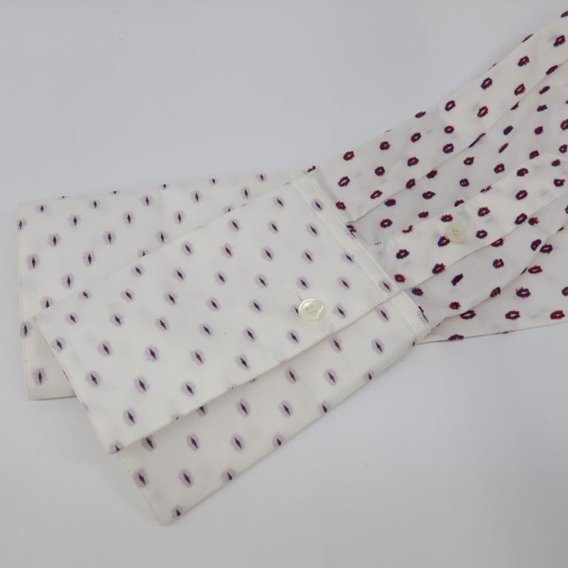 Celine 2 0m36/6712 White Phoebe Period Dot Tuxedo Shirt 34