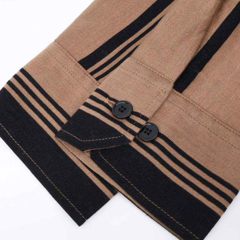 Bottega Veneta Brown 50924 Striped Western Shirt 46