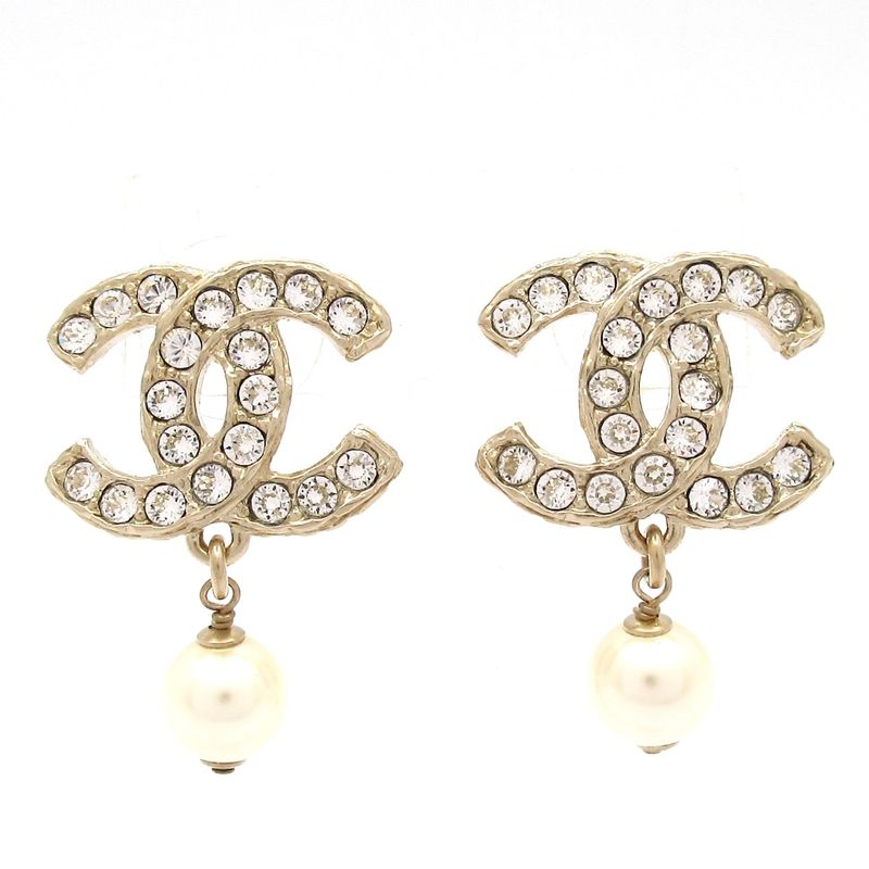 Chanel Earrings - Silver X Clear X Ivory Coco Mark
