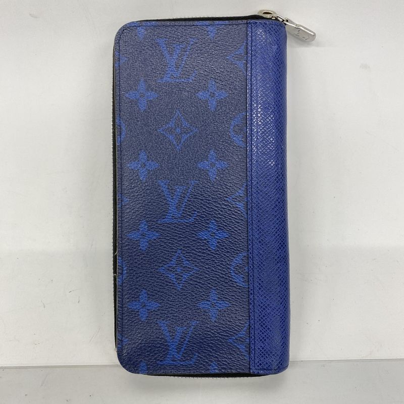 Louis Vuitton Long Wallet Taiga Llama Zippy Wallet Vertical M30447 Cobalt Men's