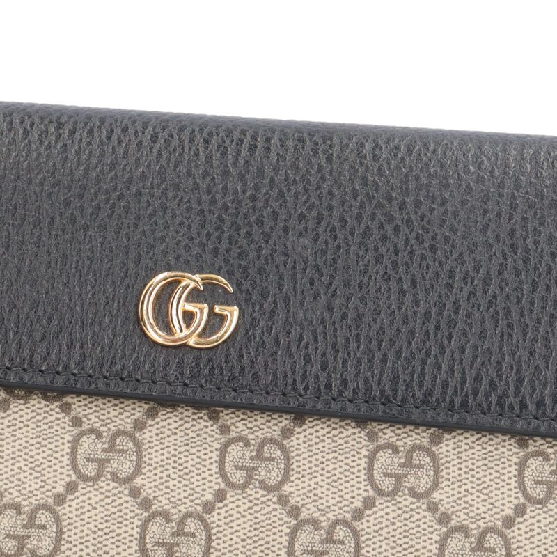 Gucci Continental Wallet GG Supreme Long Wallet GG Supreme Canvas 456116 Ladies