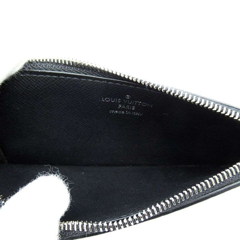 Louis Vuitton Coin Card Holder M30271 Eclipse Taiga Llama Men's Noir Black