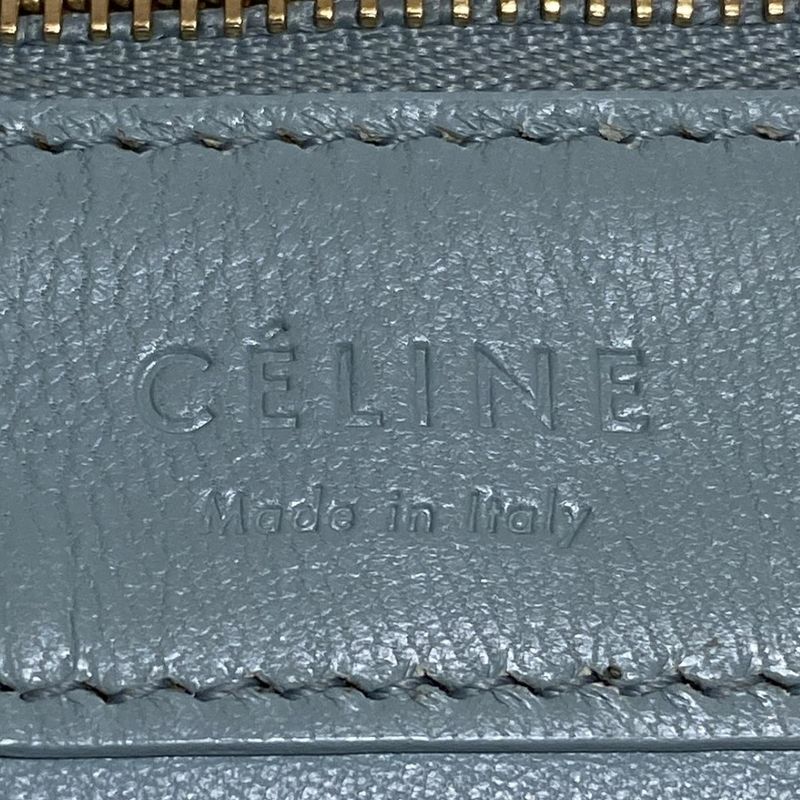 Celine Tote Bag Horizontal Cabas Light Blue And Black Bicolor Leather