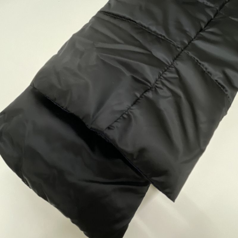 Prada 29b830 Black Triangle Plate Stand Collar Down Jacket 38