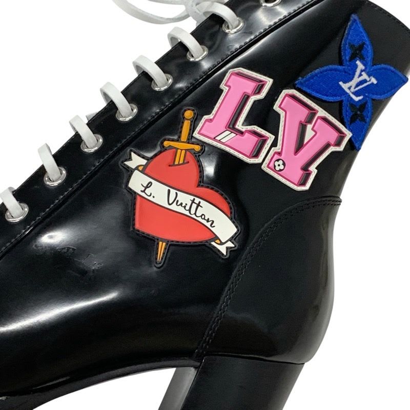 Louis Vuitton Star Trail Line Monogram Boots Short Shoes Leather Black
