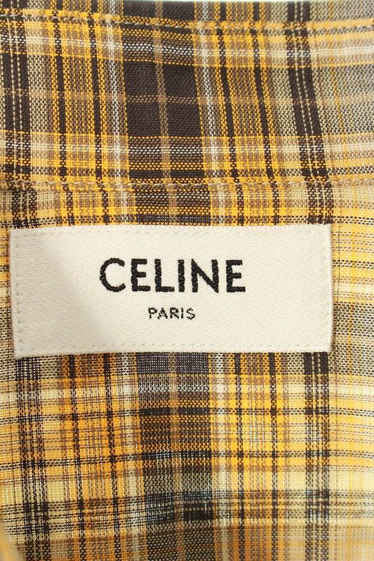 Celine 25AW 2c9820w22 Triomphe Loose Check Long Sleeve Shirt Men 39