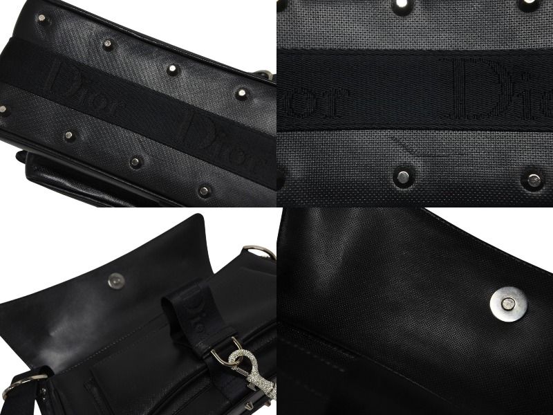 Dior Galliano Era Hardcore Shoulder Bag Rhinestone Leather Black — view 8