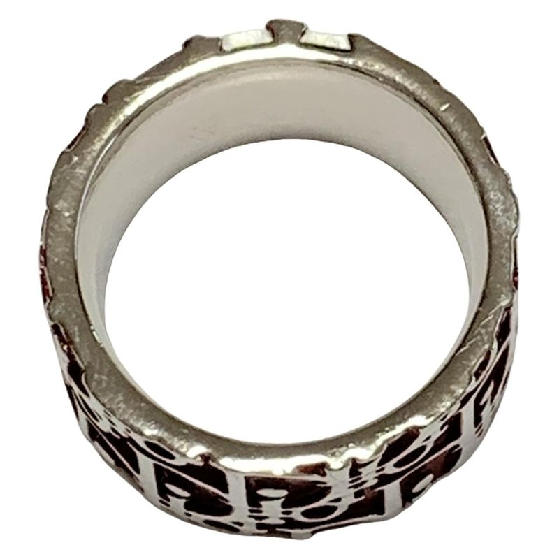 Dior/christian Dior Ring 6 Trotter Bordeaux X Silver X White Size: 6