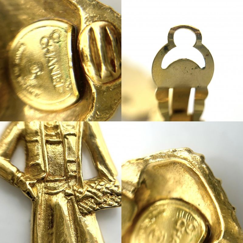 Chanel Earring Ladies Mademoiselle Accessories Swing Gold Chanel GP Approx