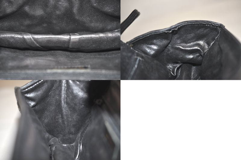 Fendi Vintage Shoulder Crossbody Bag Purse Leather Enamel Black 4425n