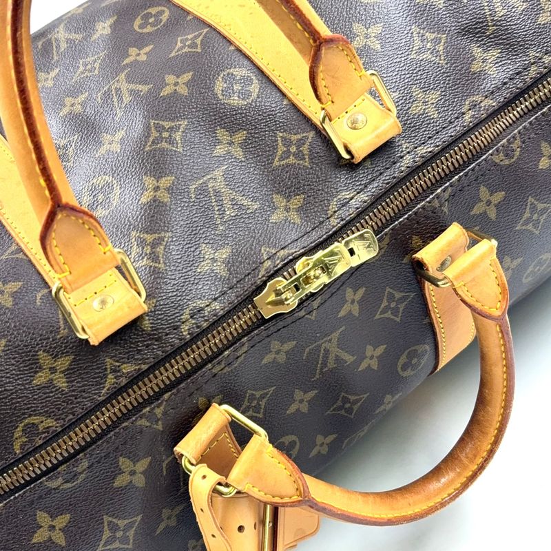Louis Vuitton Keepall Bandoliere 55 Monogram Leather × PVC Brown Boston Bag