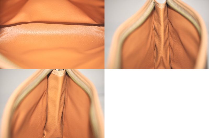 Celine Vintage Macadam Blazon Clutch Handbag Pvc Leather Brown 4532n