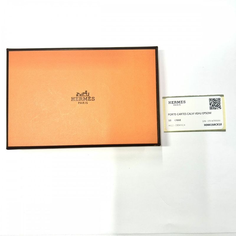 Hermes Card Case Calvi Business Holder Ivory Small