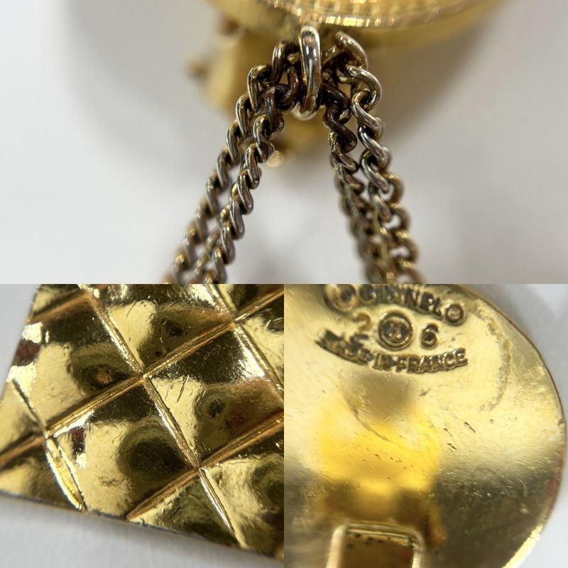 Chanel Earring Ladies Coco Mark Bag Motif Matelasse Swing Coco Vintage Accessori