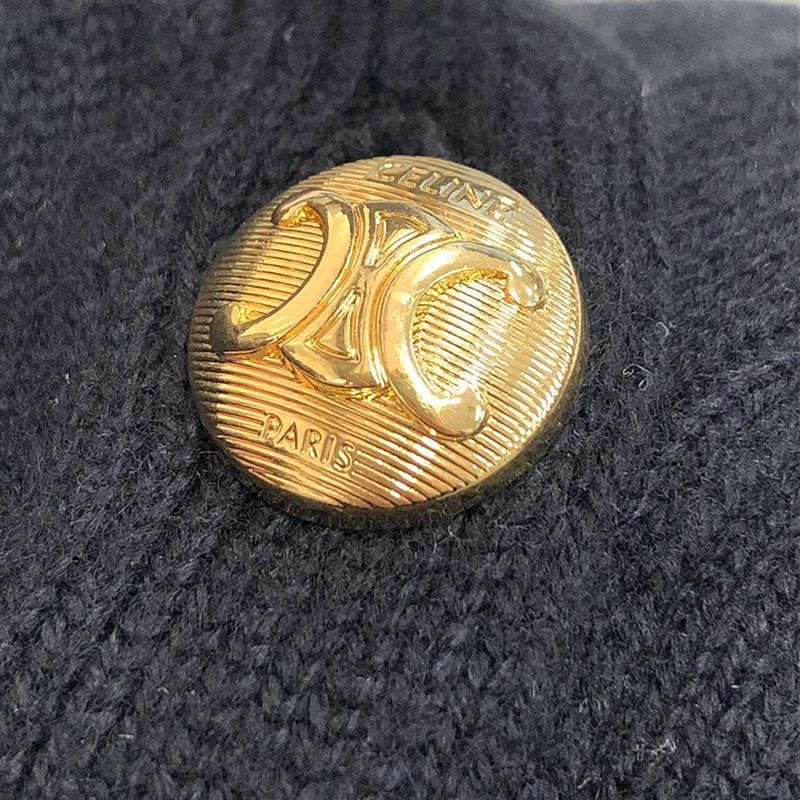 Celine 24ss Triomphe Grumet Cropped Cardigan Heritage Cashmere 2a87t2070 Black