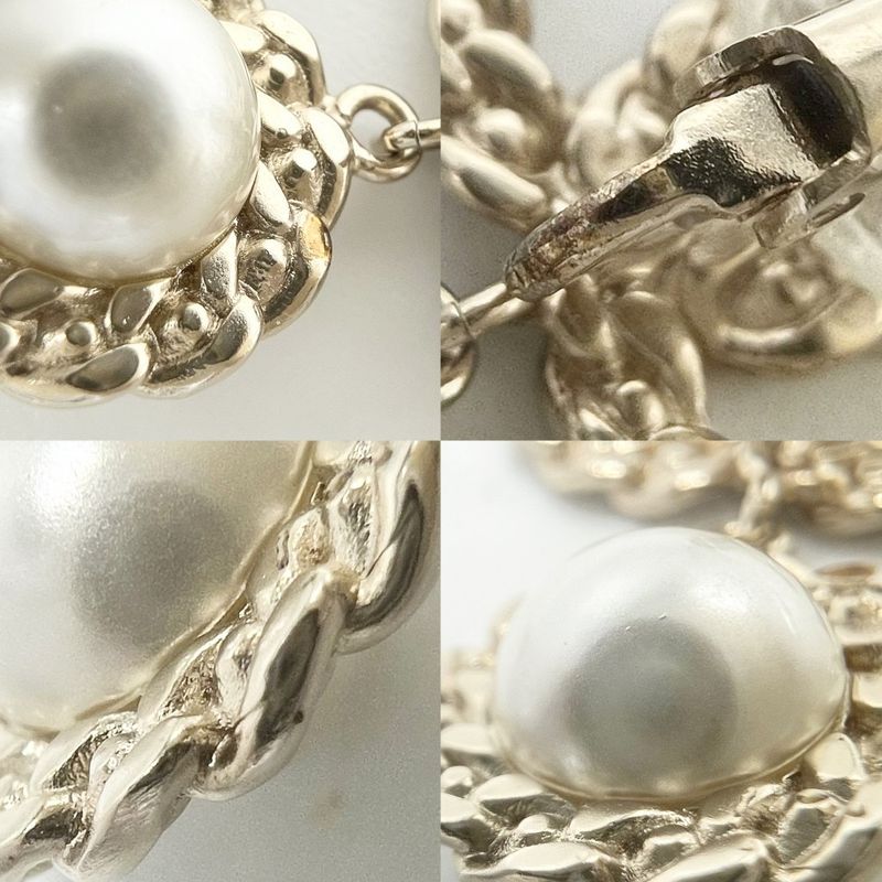 Chanel Earring Women's Coco Mark Swing Accessories Chanel GP Faux Pearl