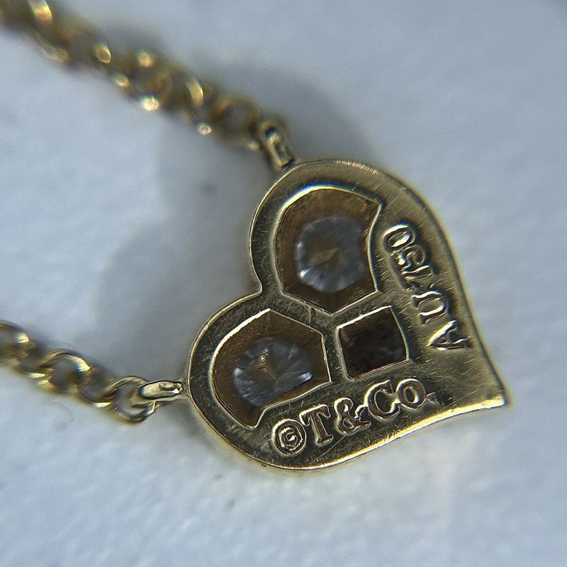 Tiffany & Co Necklace Women's Heart Jewelry Accessories Au750 18k Gold Tiffany