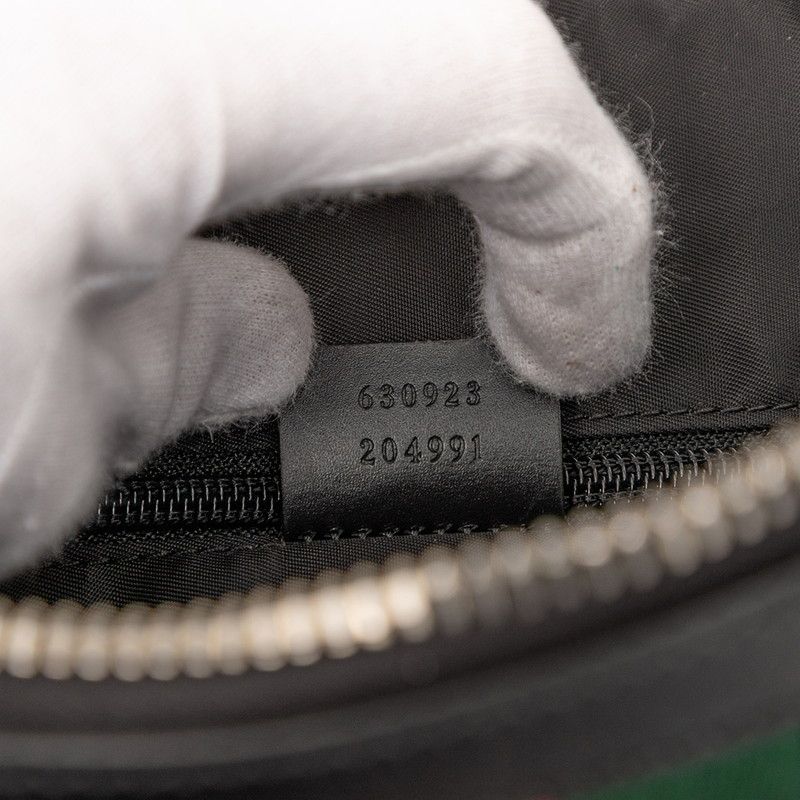 Gucci Sherry Line Tote Shoulder Bag 2WAY 630923 Black Nylon Leather Ladies Gucci