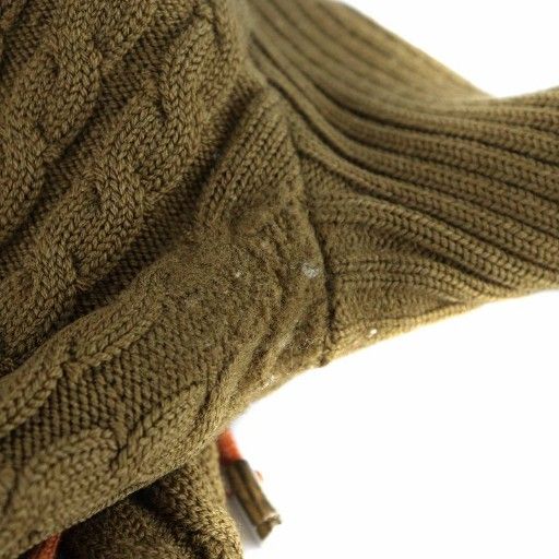 Gucci Knit Cardigan Long Sleeves Ribbon Logo Button Cable-knit Sherry Line