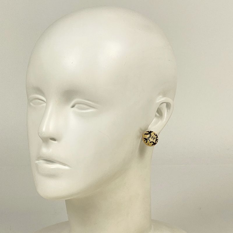 Chanel Coco Mark Round Earrings Round Shape Earrings GP Gold Ladies