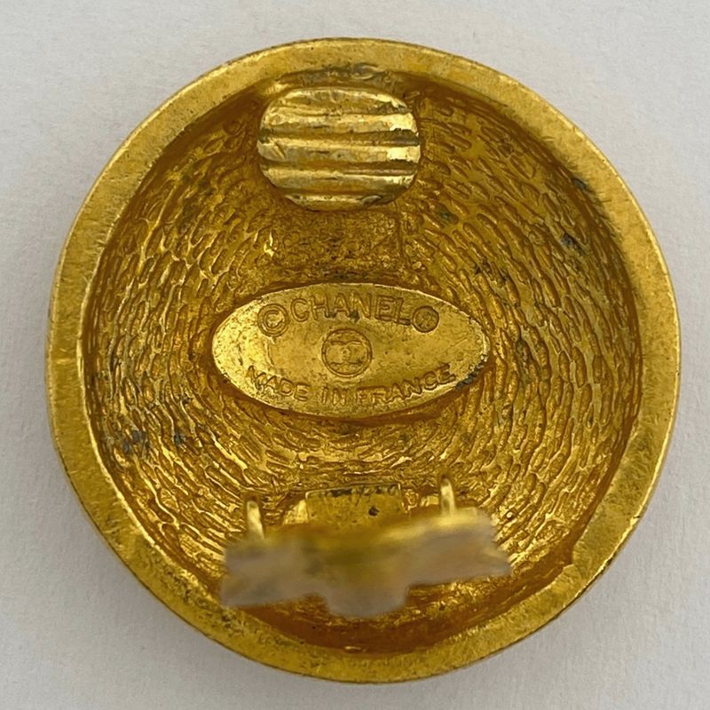 Chanel Coco Mark Earrings CC Round Earrings GP Gold Ladies