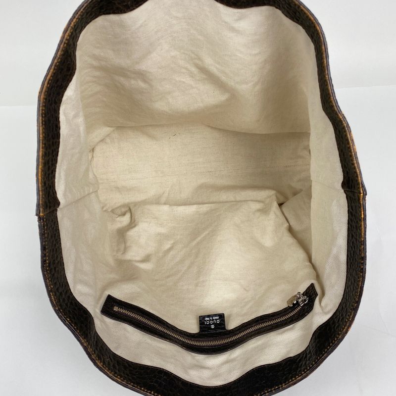 Gucci Logo Tote Handbag Tote Leather Brown 298186 Women