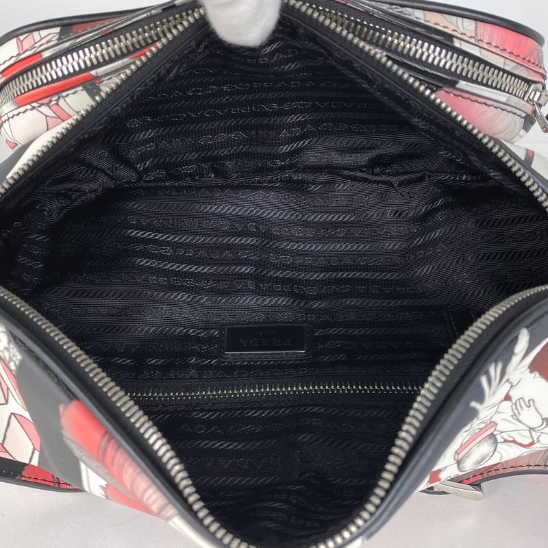 Prada Comic Print Body Bag Waist Bag Logo Body Bag Leather Nero (black)