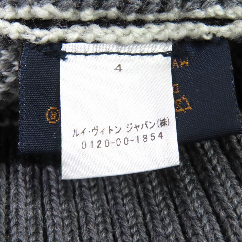 Louis Vuitton M71237 Bonnet Louis 100% Wool Logo Knit Hat Beanie Knit Cap Black