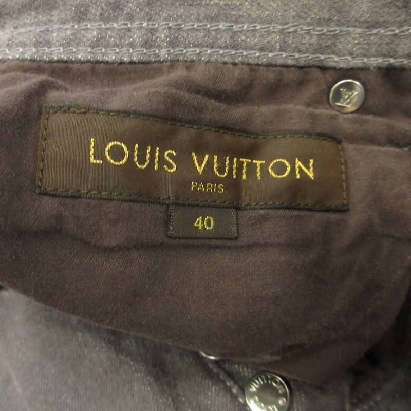 Louis Vuitton Denim Pants Jeans Damier LV Logo Button Fly On The Back 40