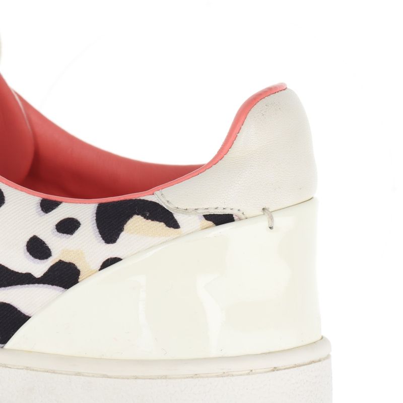 Louis Vuitton Leopard Pattern Low Cut Sneakers Lace Up Shoes Flat Shoes Canvas