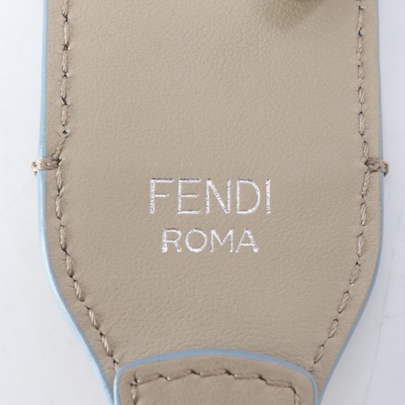 Fendi Strap You Leather Shoulder Strap Tote Bag Purse Beige Silver Hardware