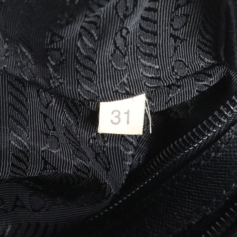 Prada Tessuto Nylon Triangle Logo Leather Boston Bag Business Travel Tote