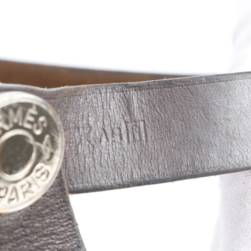 Hermes □R Engraved Cabas Uk PM Leather 2WAY Tote Bag Shoulder Hand Black