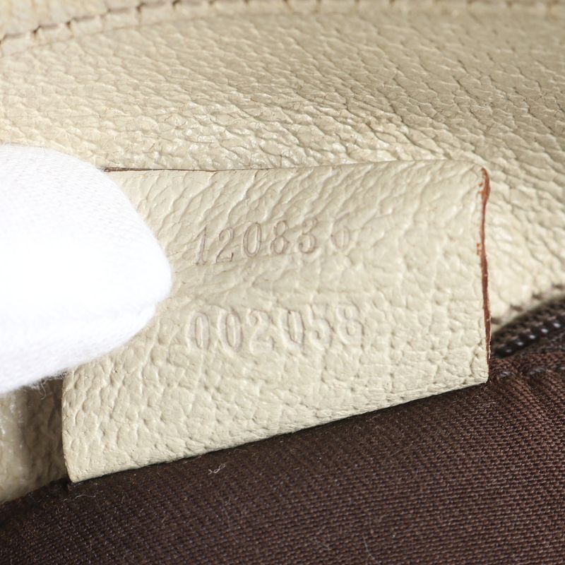 Gucci GG Canvas Eclipse Leather Tote Bag Shoulder 120836 Brown Genuine Leather