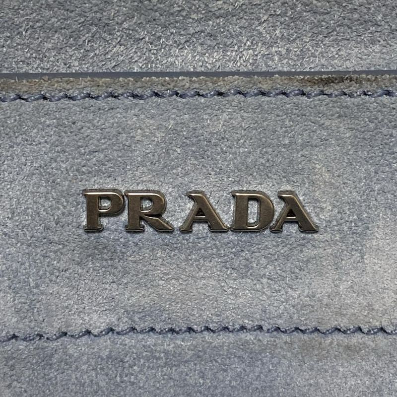 Prada Tote Bag Etiquette Blue Gray Leather