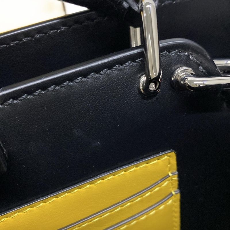 Fendi Handbag Peekaboo ICYX Cross 7va582 Black Leather