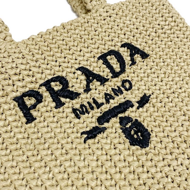 Prada Tote Bag Crochet 1bg422 Beige