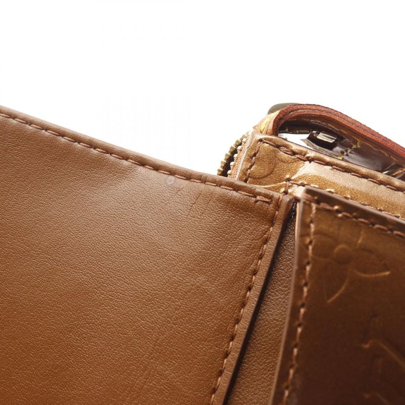 Louis Vuitton Shoulder Bag Motto Monogram Vernis M91138 Bronze Leather Motto