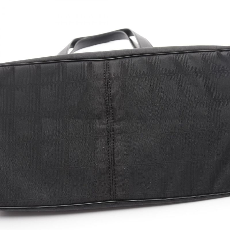 Chanel Tote Bag New Travel Line MM A15991 Black Leather New Travel Line Tote MM