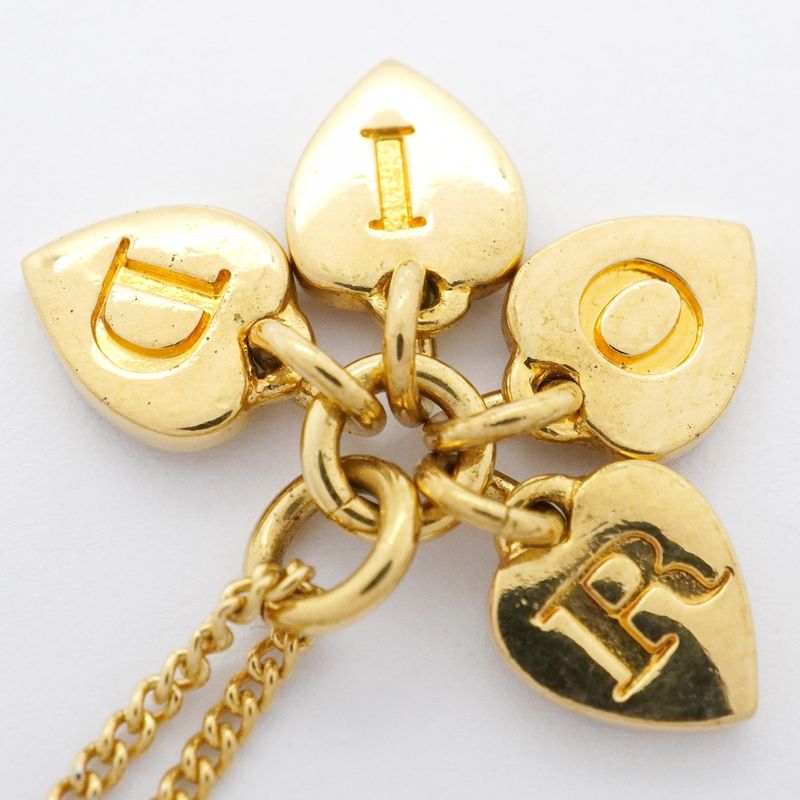 Christian Dior Necklace Dior Logo GP Plated Gold Ladies