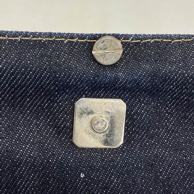 Fendi Shoulder Bag Denim Navy Silver Hardware Women