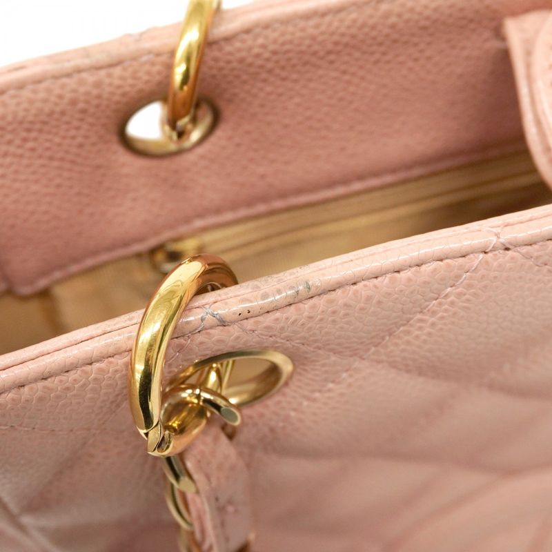 Chanel Tote Matelasse Caviar Skin Pink Gold Hardware Women